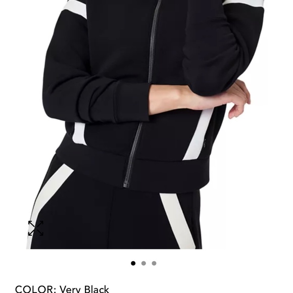 SPANX- AirEssentials Striped Track Jacket, Small - Picture 3 of 6